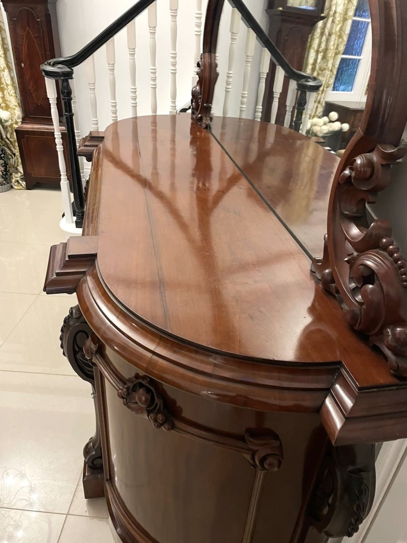 Outstanding Quality Antique Victorian Carved Mahogany Mirror Back Sideboard - Image 5